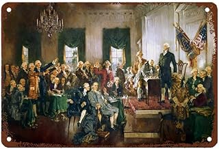 Metal Tin Sign Painting Signing of The United States Constitution Poster Wall Decoration Art Posters Vintage Gifts Metal Tin Painting (8x12inch)
