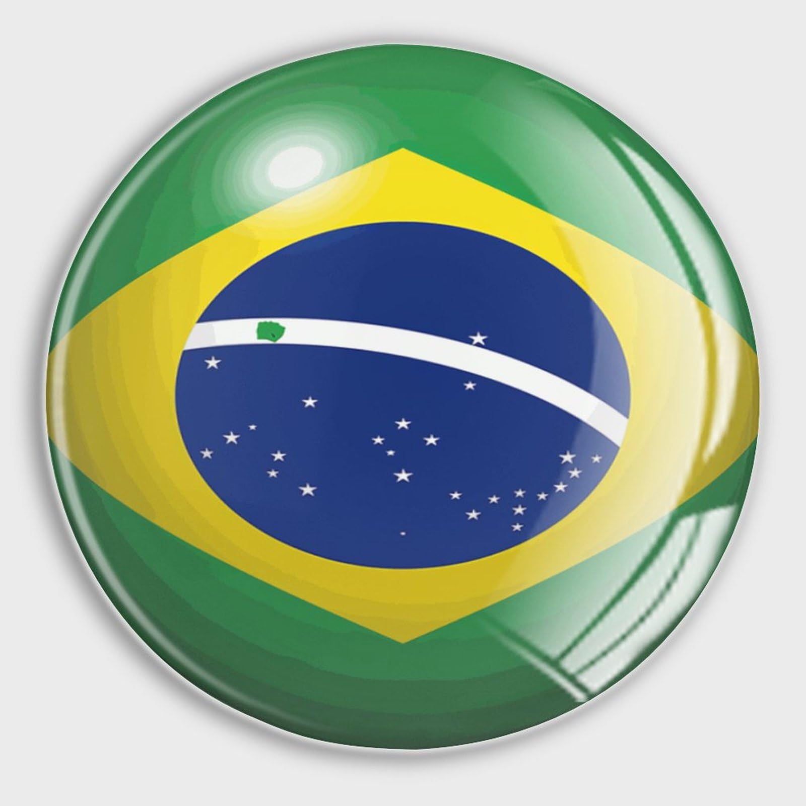 National Flags Decorative Magnets Refrigerator Brazil Flags Fridge Magnets Round Whiteboard Magnets Glass Refrigerator Magnets for Billboard Office Blackboard Kitchen Home