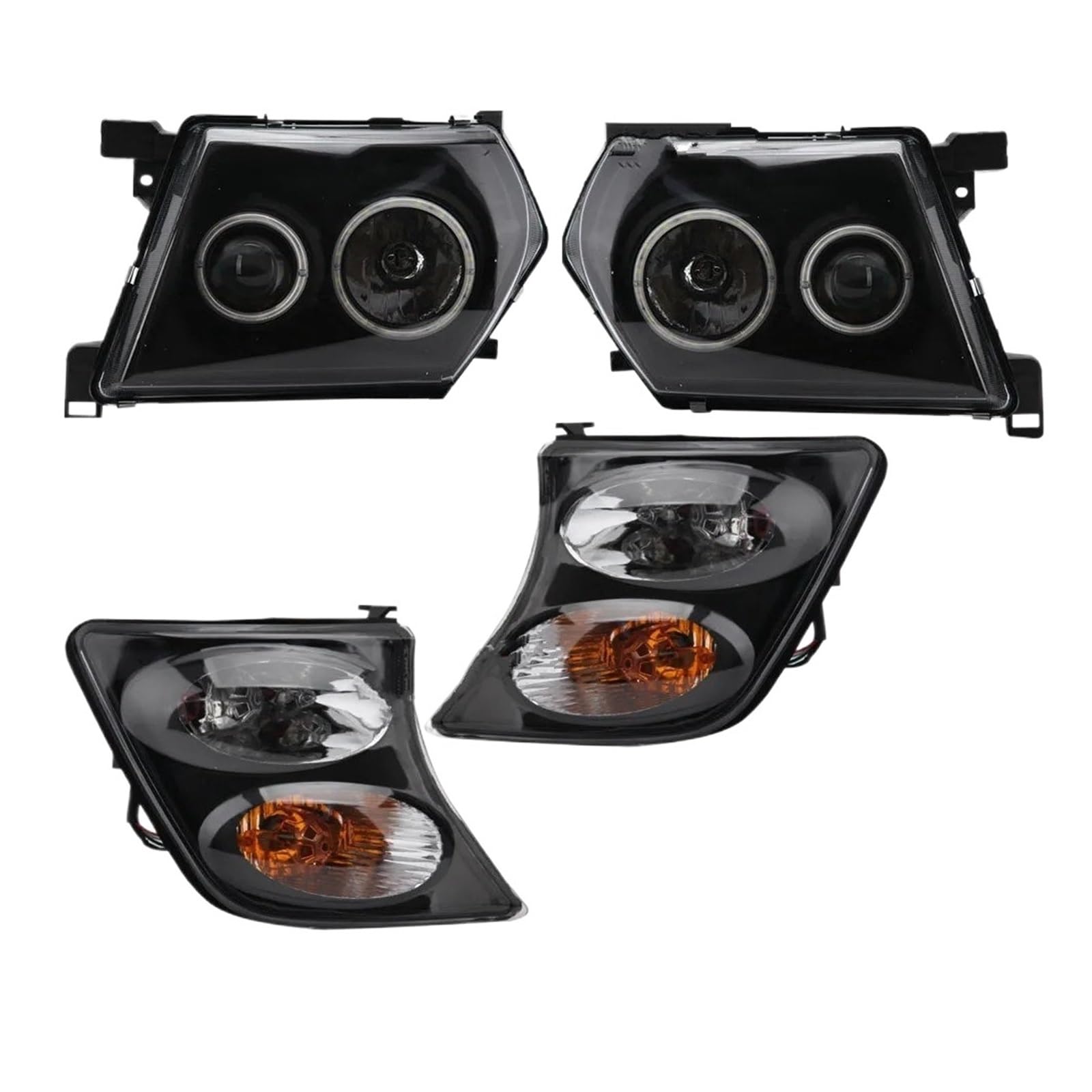For Patrol Y61 Y60 1997-2000 2001 2002 2003 2004 Car Front Bumper Headlight Corner Light Head Lamp Headlamp Front Light Assembly(1 set black)