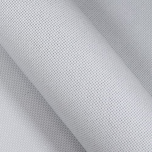 Image of 12 inch x 59 inch 14CT Counted Cotton Aida Cloth Cross Stitch Fabric (Light Grey)