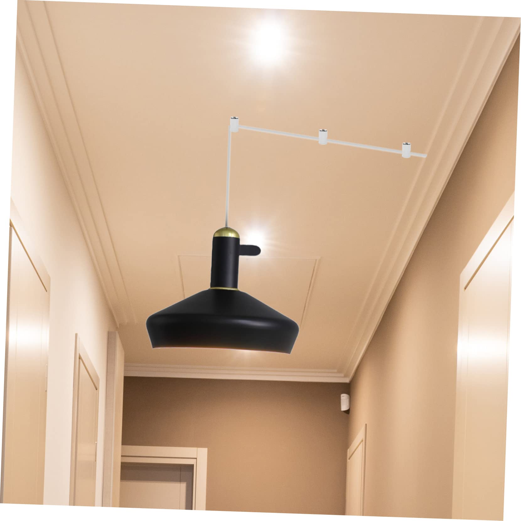 creative cables Kit rosone per lampadario da soffitto (serracavo conico, metallo nero, 120 mm, 2 fori) – Fissaggio a staffa per lampadari e sospensioni doppie