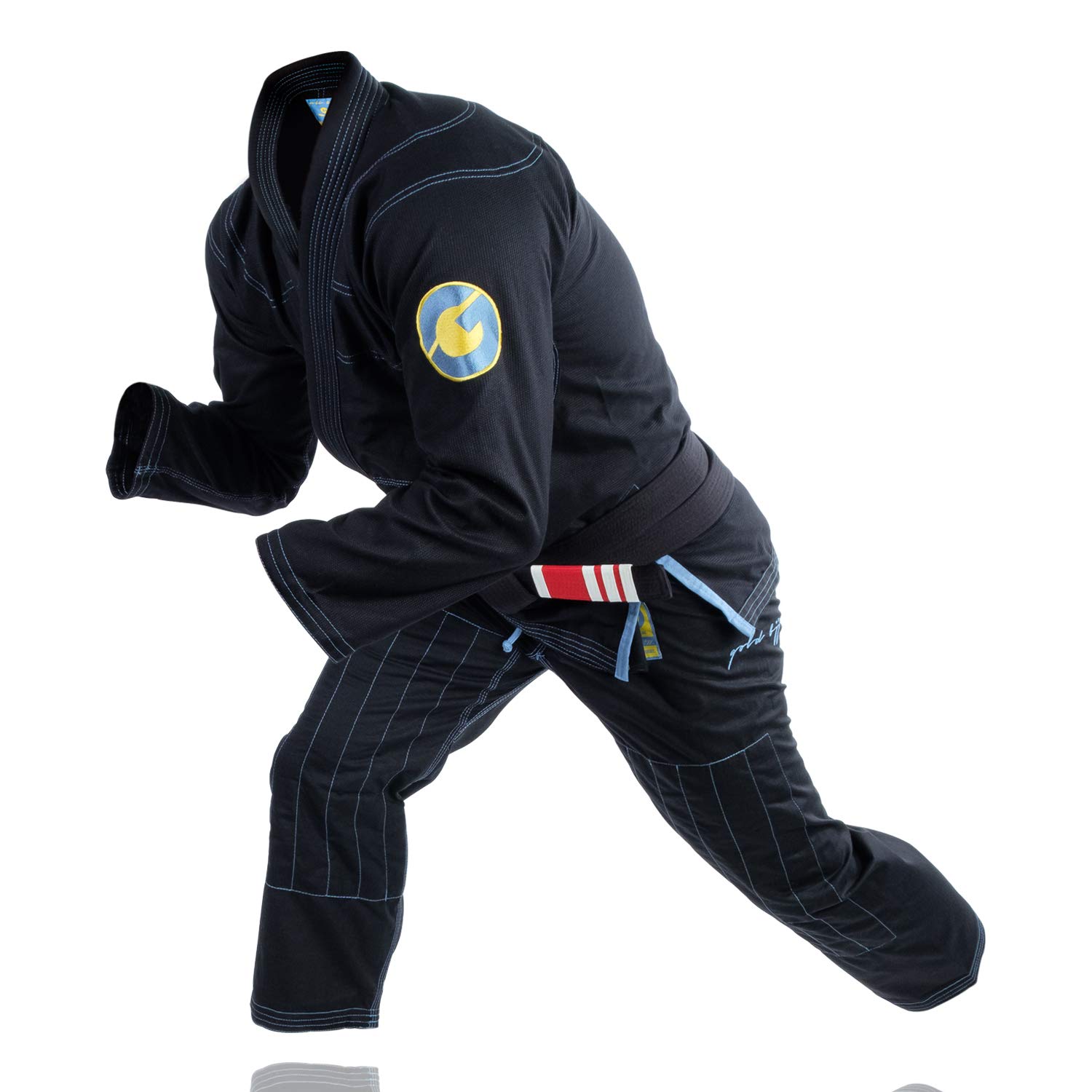 Gold BJJ Jiu Jitsu Gi - Ultra Lightweight Men's Aeroweave - Preshrunk Brazilian Jiu Jitsu Uniform for Men