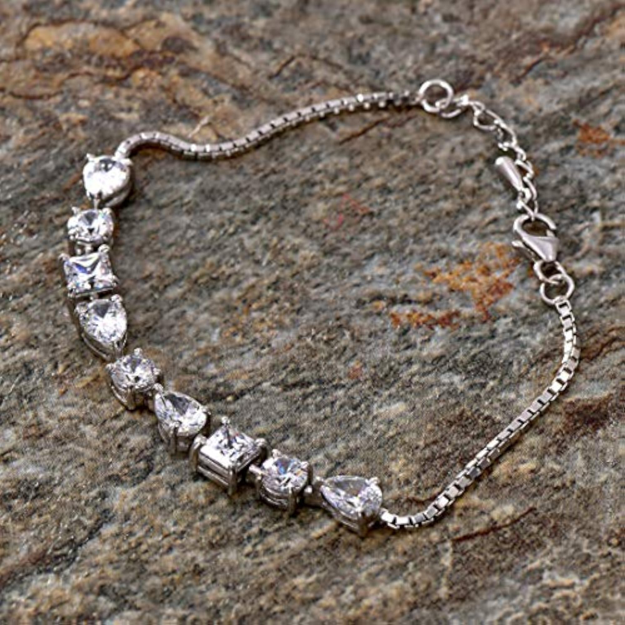 Women's 925 Sterling Silver Rico Solitaire Bracelet