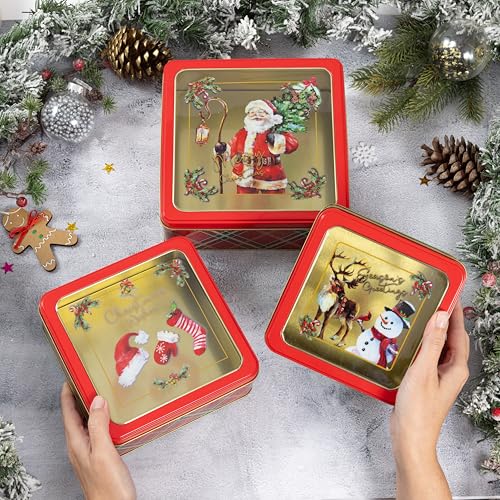 Recipientes para galletas evelay: 3 latas de Navidad para decorar tu mesa navideña 4