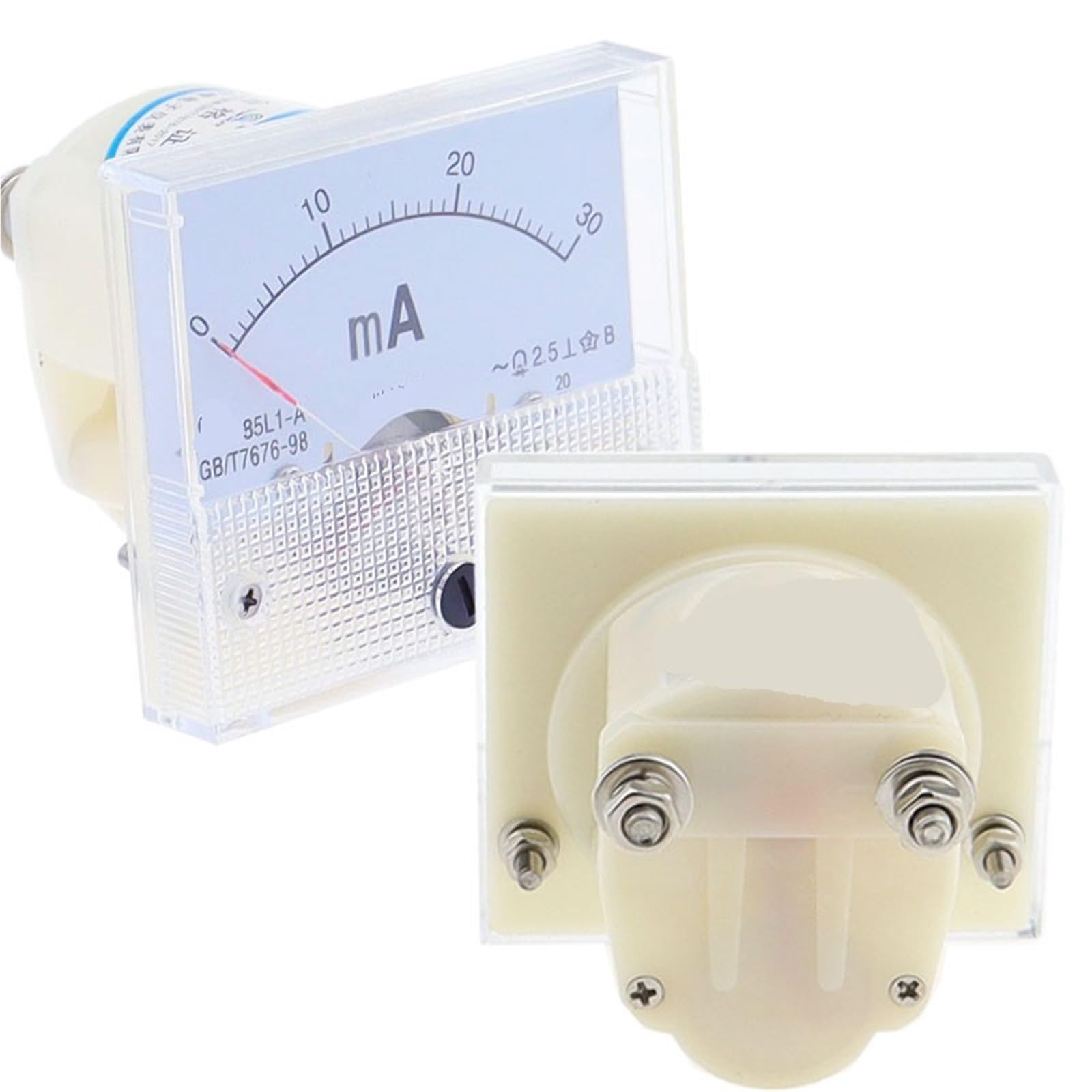 Ampèremètre analogique 85L1-mA-75mA AC, boîtier en plastique blanc, 1 pièce(300MA)
