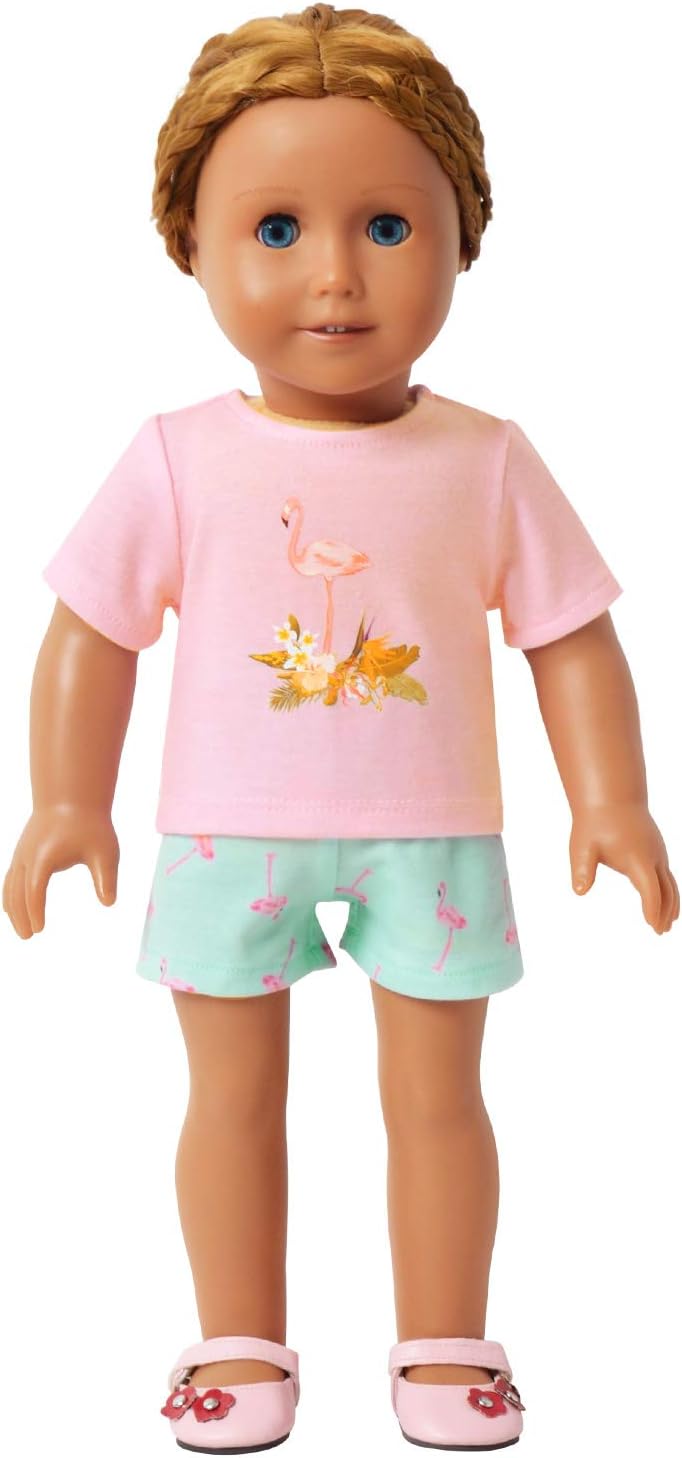 QPANCY Matching Girls & Dolls Pajamas Unicorn Pj Sets Summer Cotton Sleepwear - Image 2