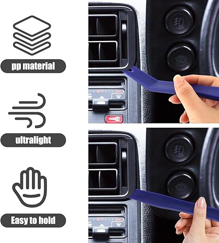 Miniatura 4 de Jaeskeclip 13 herramientas de extracción de molduras para automóvil, herramienta de palanca de plástico, panel de remache de polipropileno multiusos