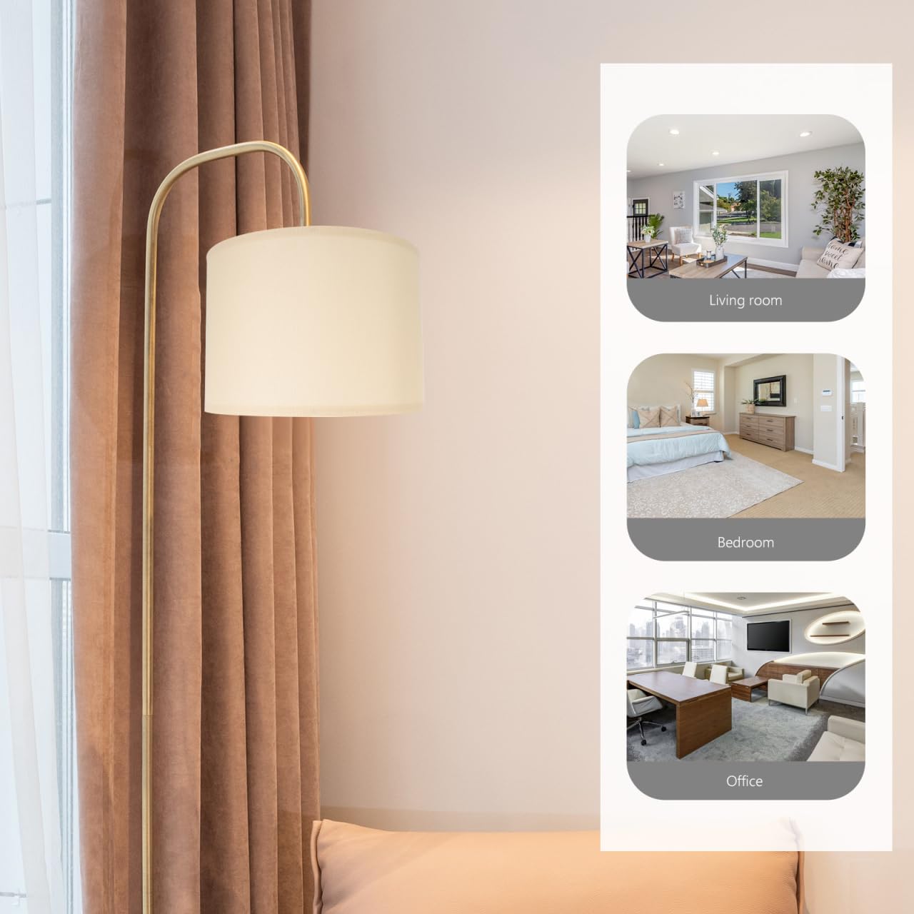 OSALADI Paralume in Tessuto Beige 11.81X11.81X8.46In Paralume Moderno Per Lampada Da Terra Compatibile Con Lampadina E27 Protezione Occhi Illuminazione Soffusa Per Soggiorno Camera Da Letto