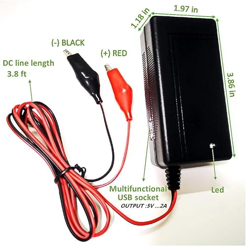 Miniatura 2 de Cargador de batería de plomo ácido de 6 V/12 V para juguetes de paseo de 12 V/6 V para niños, cargador SLA para 6 V/12 V PB, batería eléctrica para