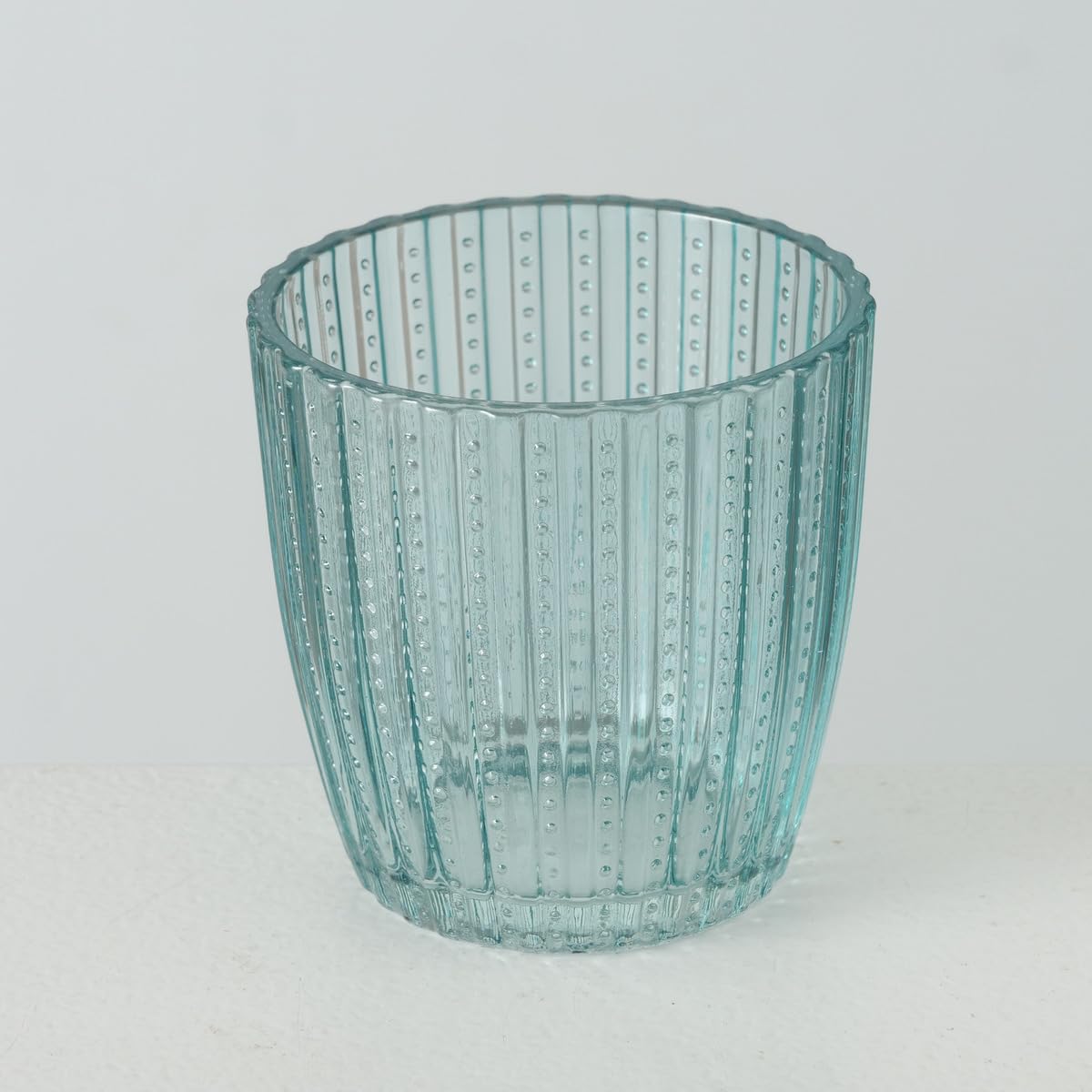 BOLTZE Marilu 2019848 - Set di 4 portacandele (Blu, Bicchieri Decorativi per Candele/lumini, Ø 8 cm, Diversi Motivi, Forma Rotonda, portacandela)