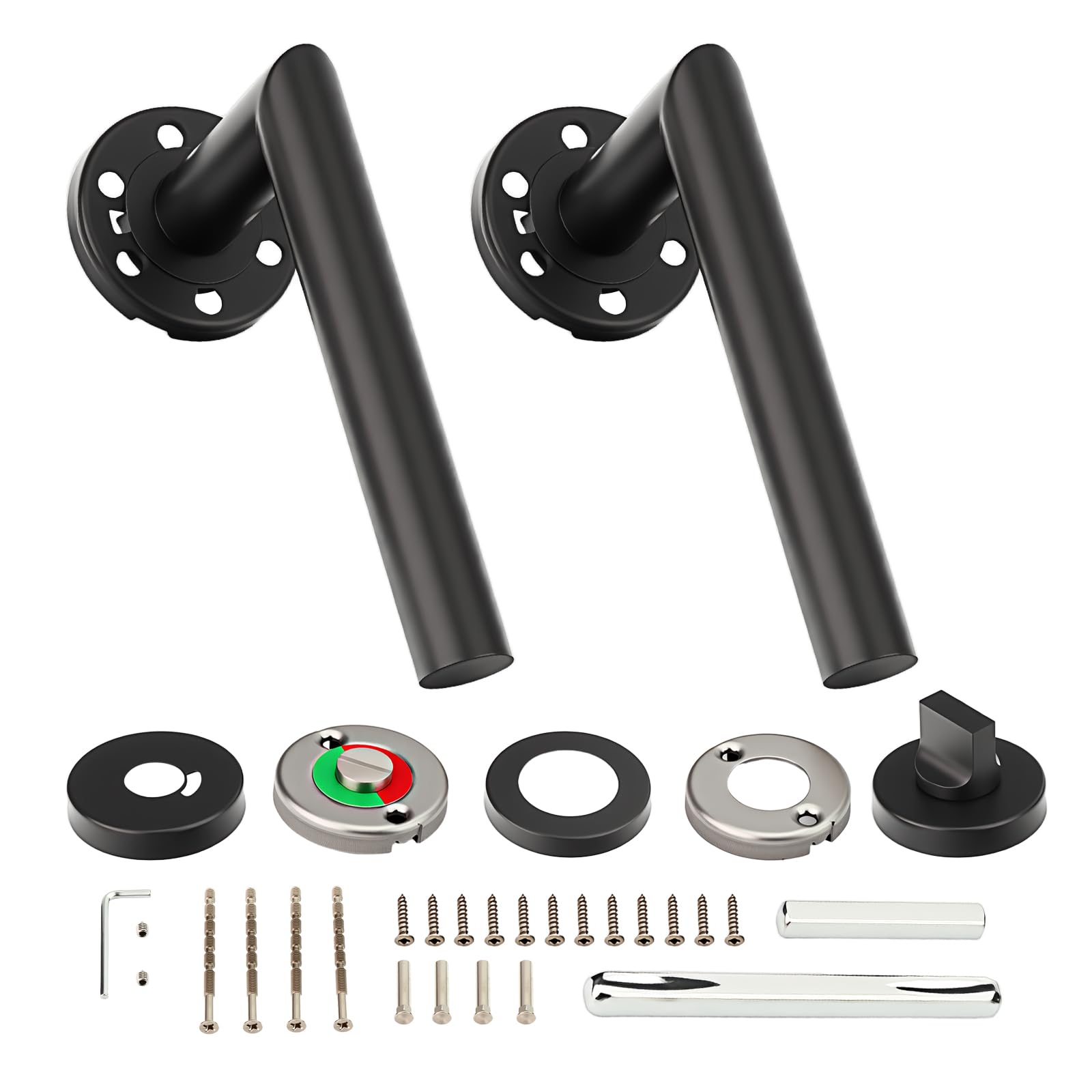 XZLUPUP 1 Pack Black Split Rose Internal Door Handle Stainless Steel