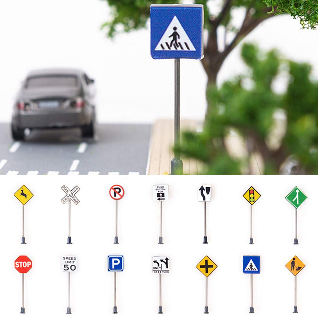 14 Mini Panneaux De Signalisation – ABS, Pour Table De Sable Et Décoration