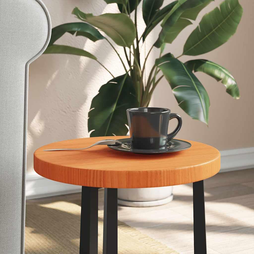 Tischplatte Rund Wachsbraun Ø30x2,5 cm Massivholz Kiefer Holzplatte als Ersatzplatte für Möbel DIY Zubehör zum Bauen und Renovieren in Küche Büro Wohnzimmer