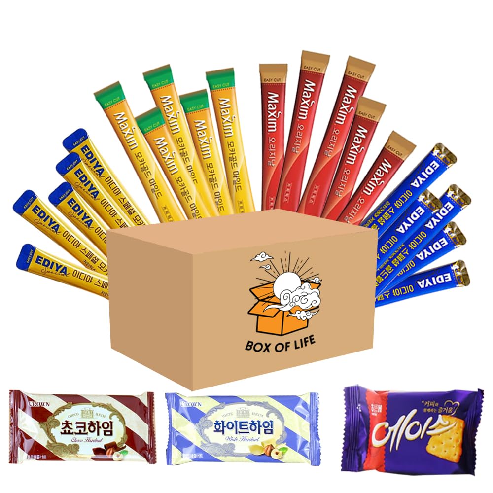 BOX OF LIFE Korean Instant Coffee Mix Sticks Variety Pack