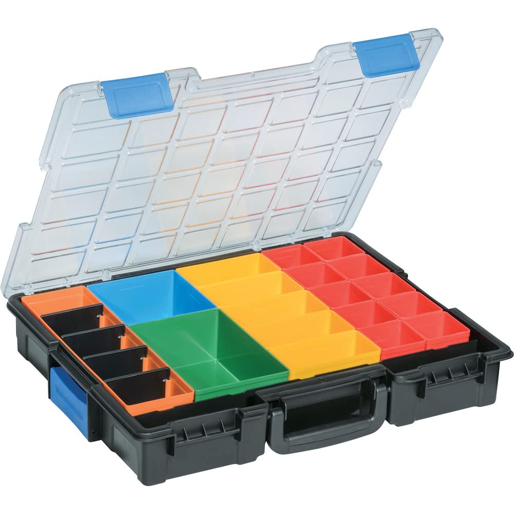 Allit EuroPlus Pro > K< 44/23 Small Parts Case with Connection Clips, Removable Boxes and High-Impact Lid, Stackable with 23 Compartments, Vehicle Equipment, Screw Case, 454210