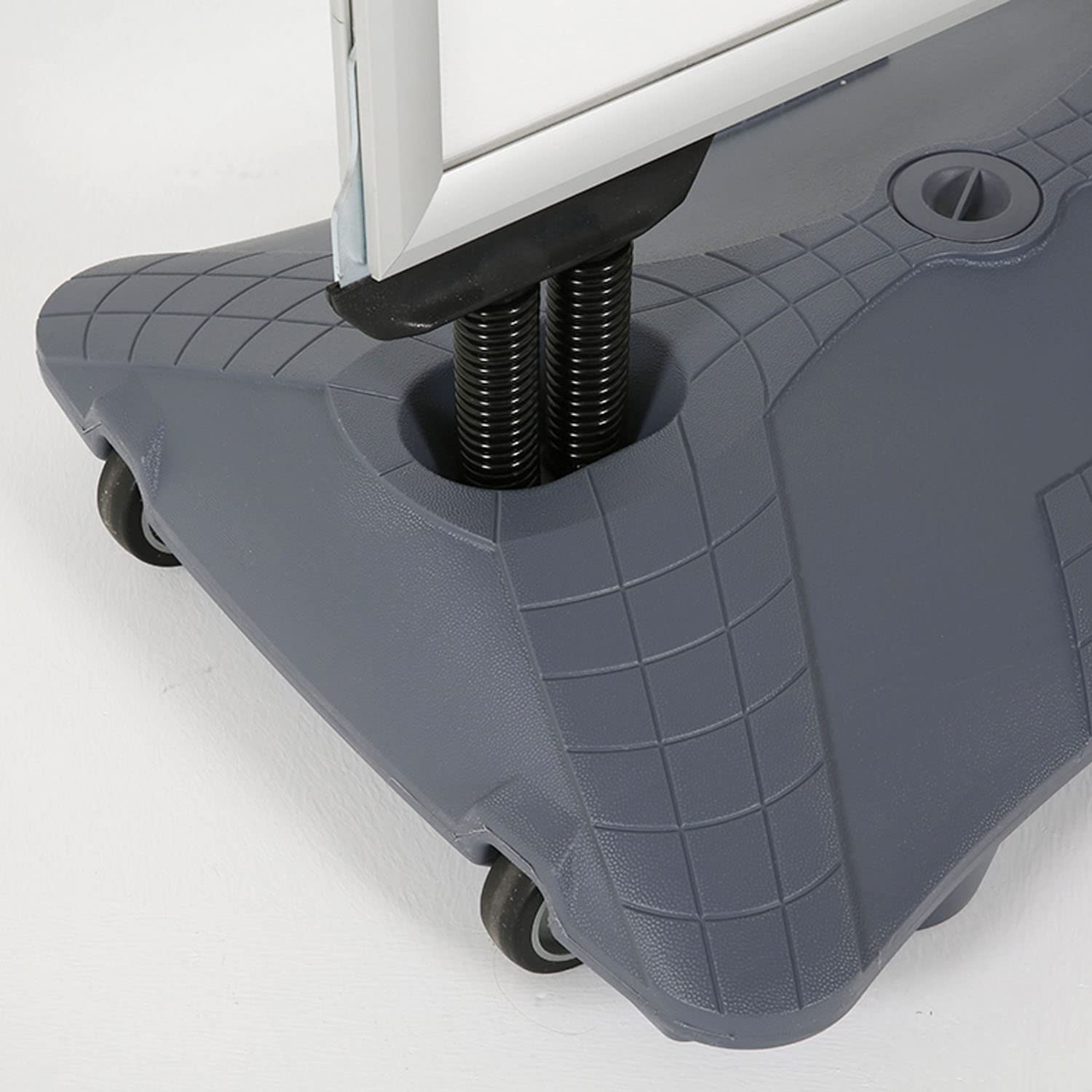 DisplayLager Customer - Tope de doble suspensión para carteles (modelo Wind-Pro para DIN A1, 594 x 841 mm, resistente a la intemperie, peso para altas velocidades del viento y ruedas (A1, gris)