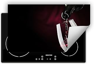 TMK ArtDeko Hob Cover Plate 90 x 52 cm One-Piece Hob Cover Plate for Ceramic Hob Cover Induction Hob Roll Up Mat - Wine Black