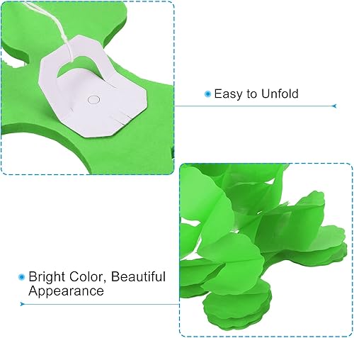 Miniatura 4 de PATIKIL Guirnalda de cuatro hojas de 9.8 pies, paquete de 6 guirnaldas de flores colgantes de papel de seda, serpentinas reutilizables para