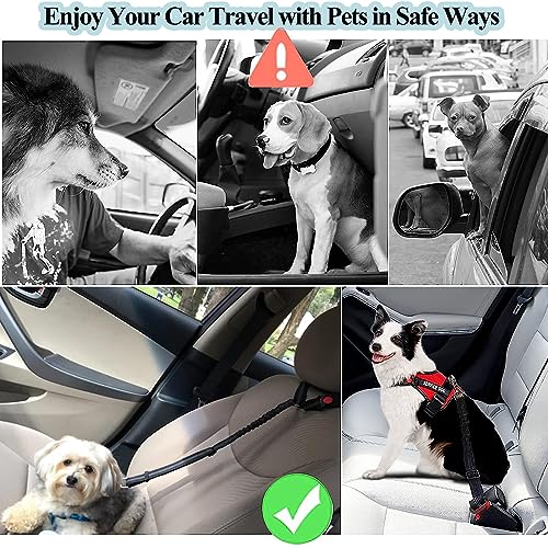 Dog Seat Belt Car Harness Seatbelt for Pet Cars Safety Lead Adjustable Clip Restraint Headrest Elastic Bungee No Tangle Leash for Small Medium Puppy in Vehicle Travel (Pink) - Image 7