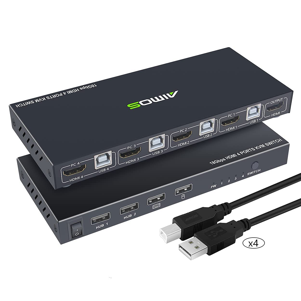 KCEVE Switch, 4 In 1 Out HDMI Switcher Box Support 4K@60Hz For 4 Pieces Share Keyboard And Mouse, Support USB Hub Connect, Compatible with Windows/Linux/Mac System with 4 USB Cables (B093KNT19Y) Amazon Price History, Amazon Price Tracker