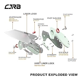 CJRB Maileah Pocket Knife with 2.39 AR-RPM9 Powder Steel Blade Folding Knife with G10 Handle Tactical Knife EDC Knife Pocket Knife for Men Ideal for Outdoor Survival Camping Hunting, 1918 Natural Green