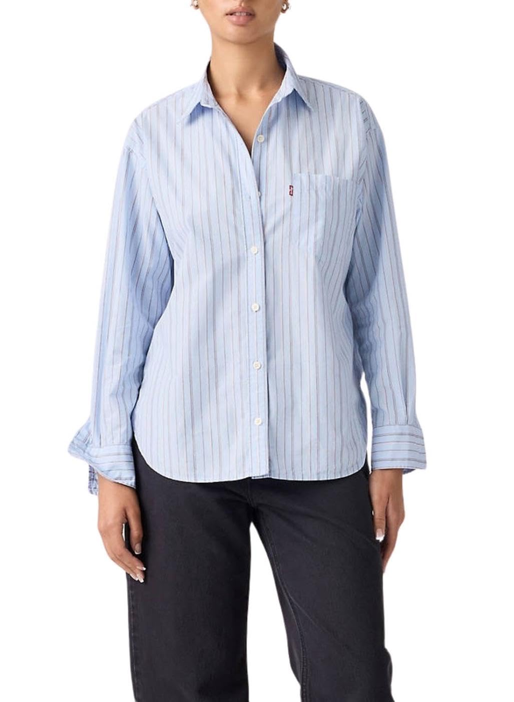 Levi's Women's Boyfriend Shirt - Blue - L
