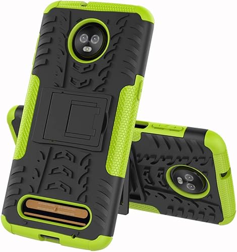 Miniatura 2 de Yiakeng Funda para Moto Z3, Moto Z3 Play, doble capa protectora delgada a prueba de golpes con función atril para Motorola Moto Z3 (verde)
