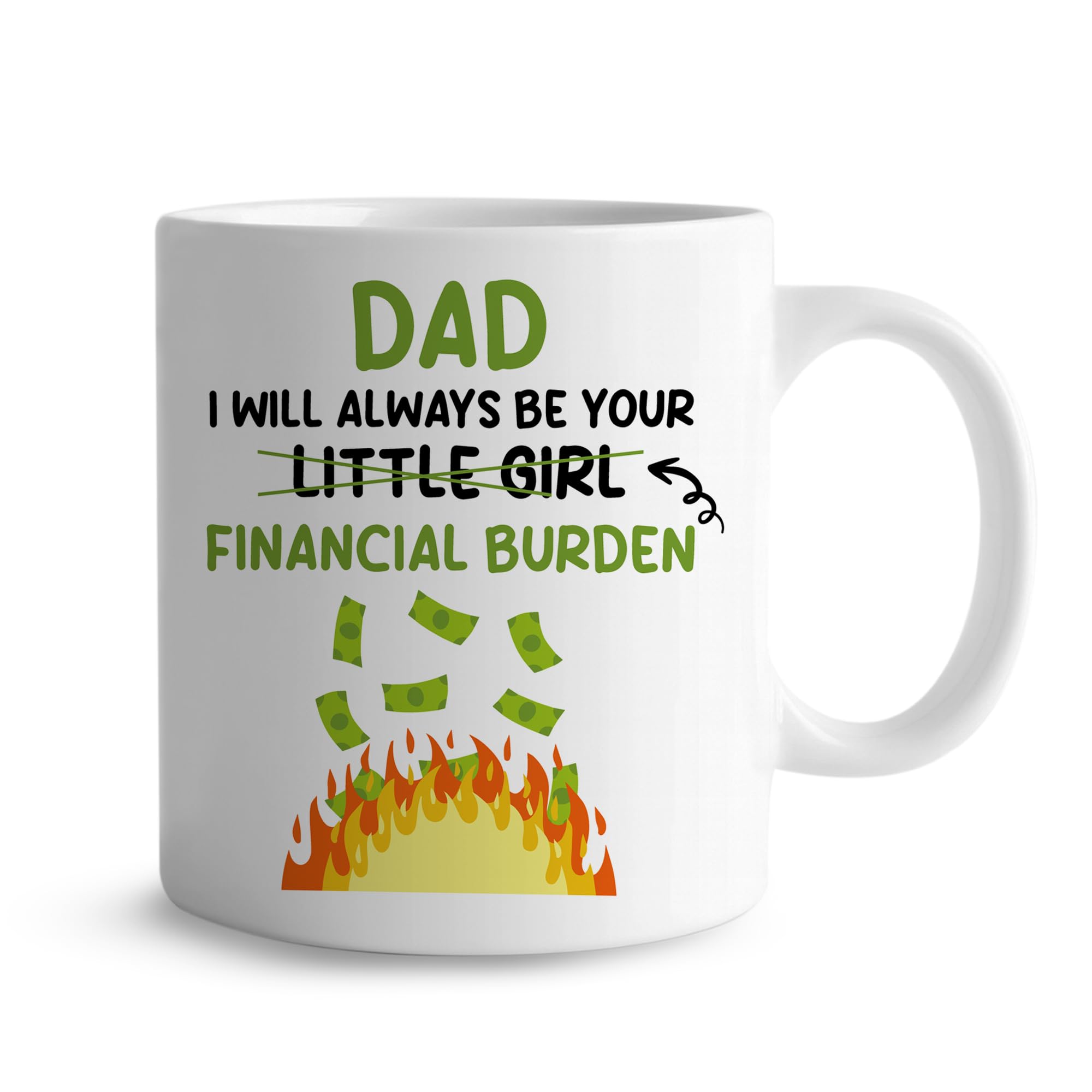 RED OCEAN Funny Dad Ceramic Mug Gift from Daughter Novelty Father's Day Birthday Gift for Dad Joke Coffee Mug Present for Him Men Daddy from Daughter