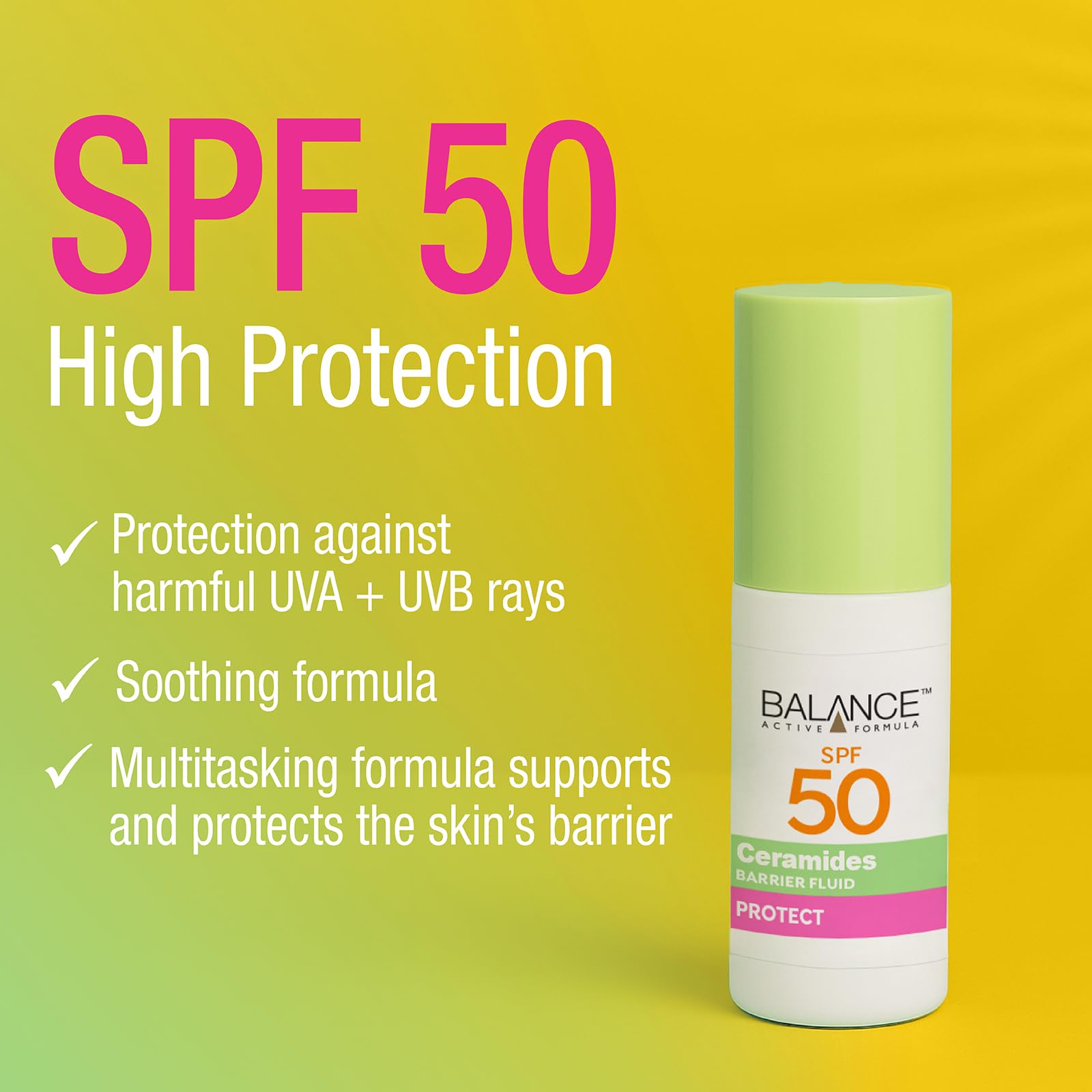 Balance Active Formula Ceramides Barrier Fluid SPF 50 (50ml), Facial Sunscreen & Daily SPF Facial Moisturiser - Image 3