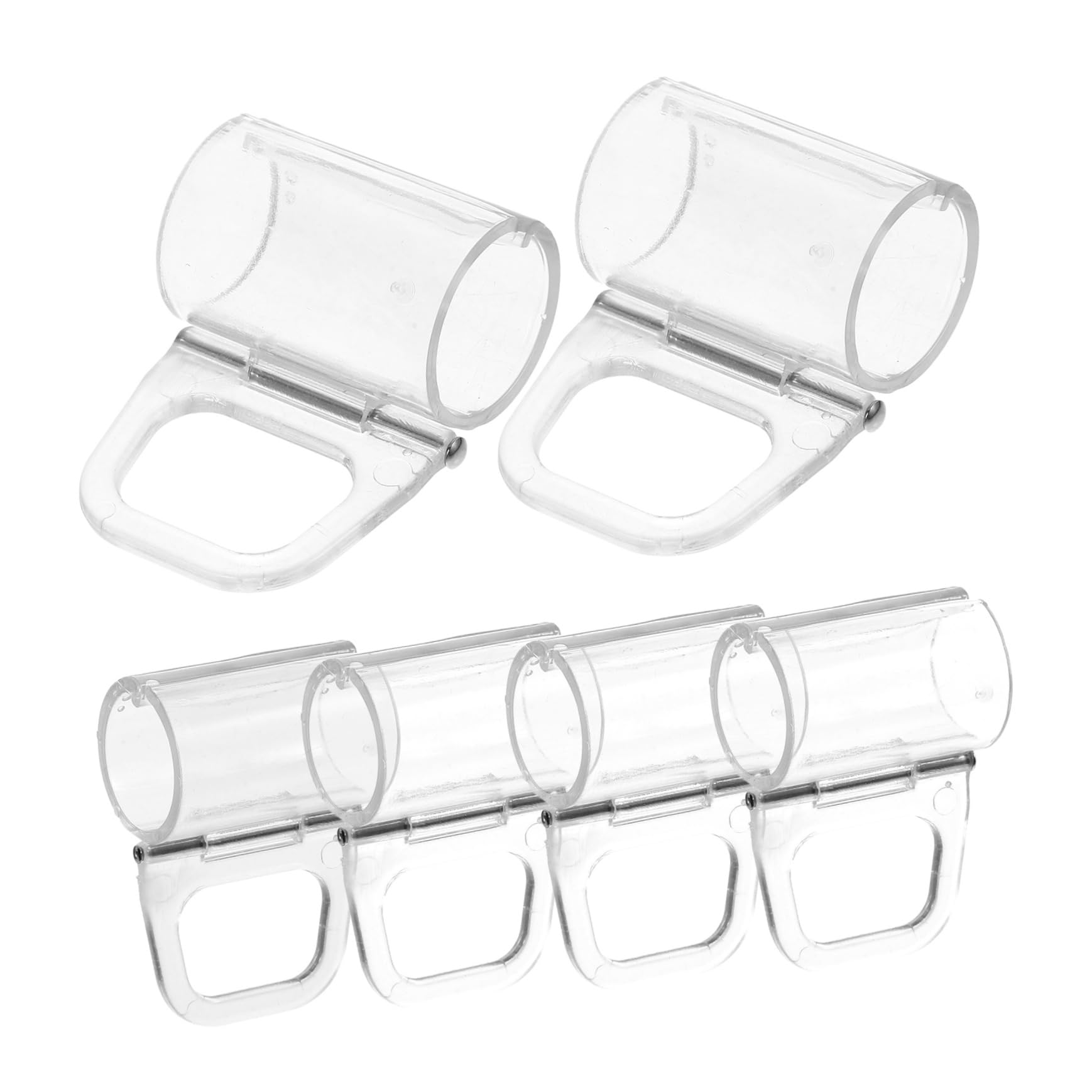 OUNONA 5 Sätze Handhaben Griffe Zieht Drinnen Dekorative Gardinenklammer Klare Valance -Clips Horizontale Blindklemme Cliphaken Rollo-Zug Blindklammern Vorhang Transparent Abs 6 Stück * 5