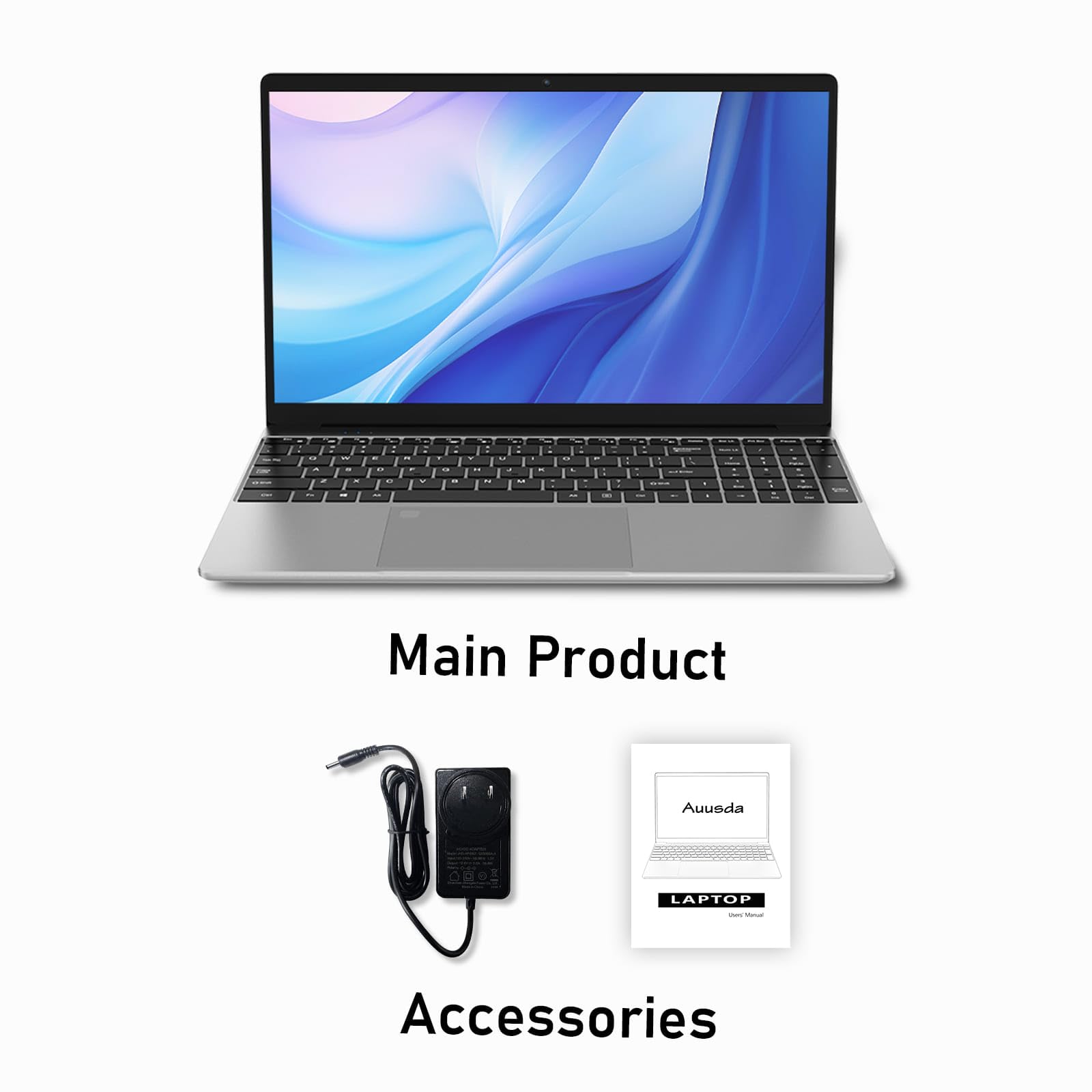15.6" Laptop Computer Notebook, 16GB RAM, 1TB NVMe SSD, 4-Core N95 Processor, FHD Display, Backlit Keyboard, Fingerprint, Webcam, Bluetooth, WiFi, Win 11 Pro, 10TB Upgradeable; T152A, Silver