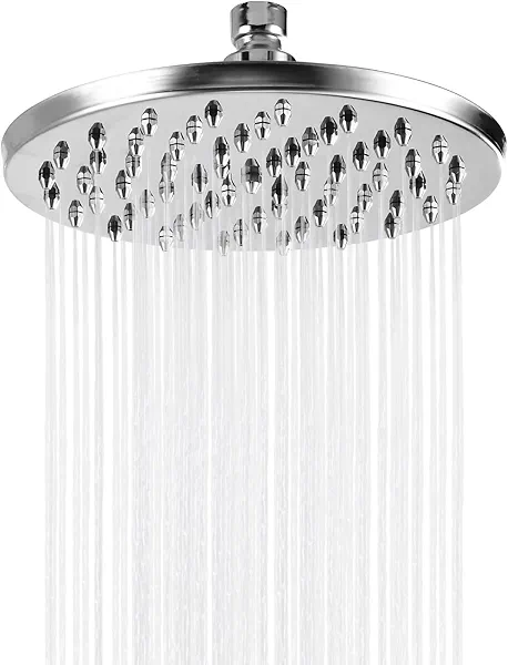 gotonovo 8 Inch Rain Shower Head High Pressure Shower Heads High Flow Showerhead Replacement Bathroom Luxury Shower Heads Metal Shower Heads Modern Polished Chrome