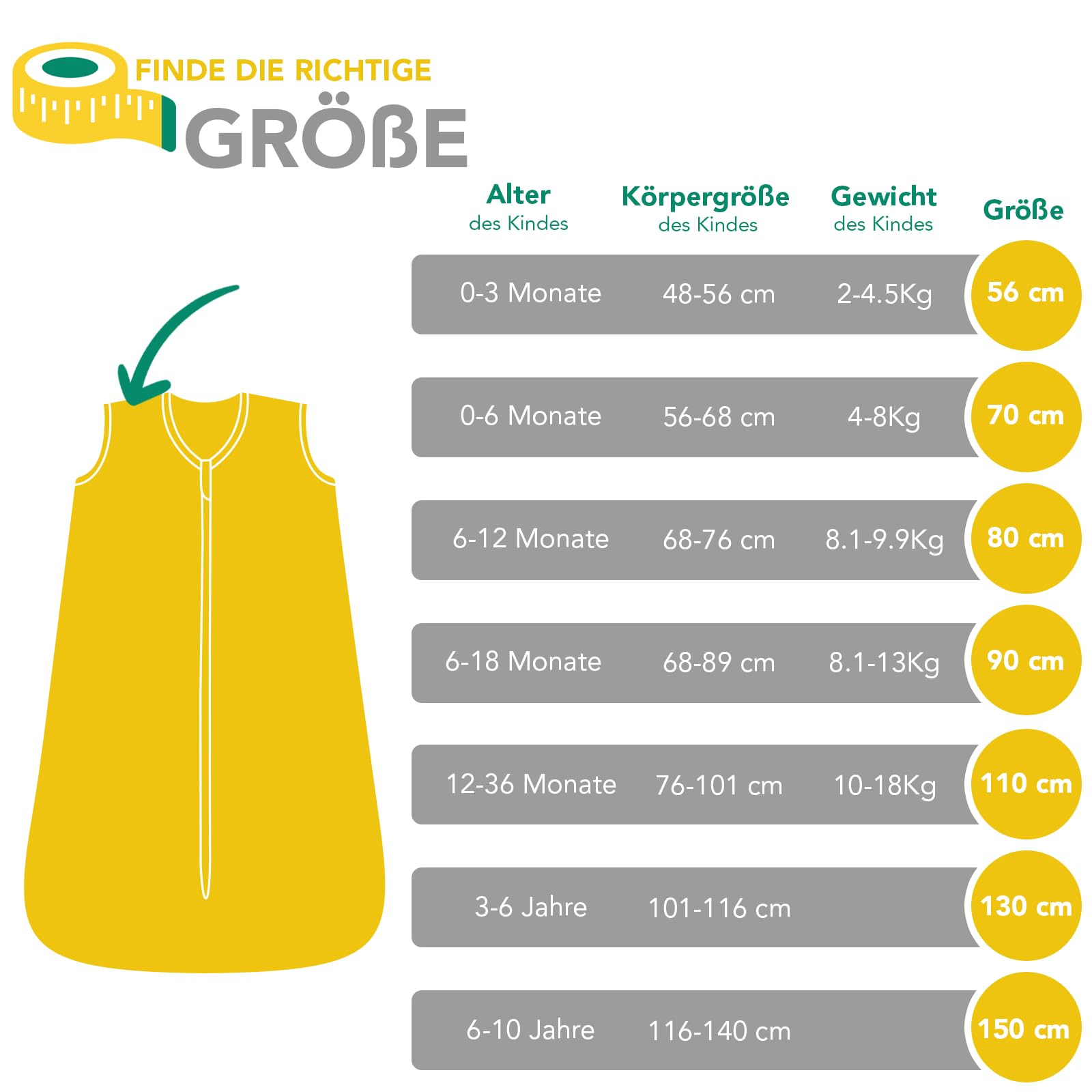 schlummersack Baby Kinder Schlafsack Ganzjahr | annehmbare Ärmel, gefüttert, Ganzjahresschlafsack, 2.5 Tog