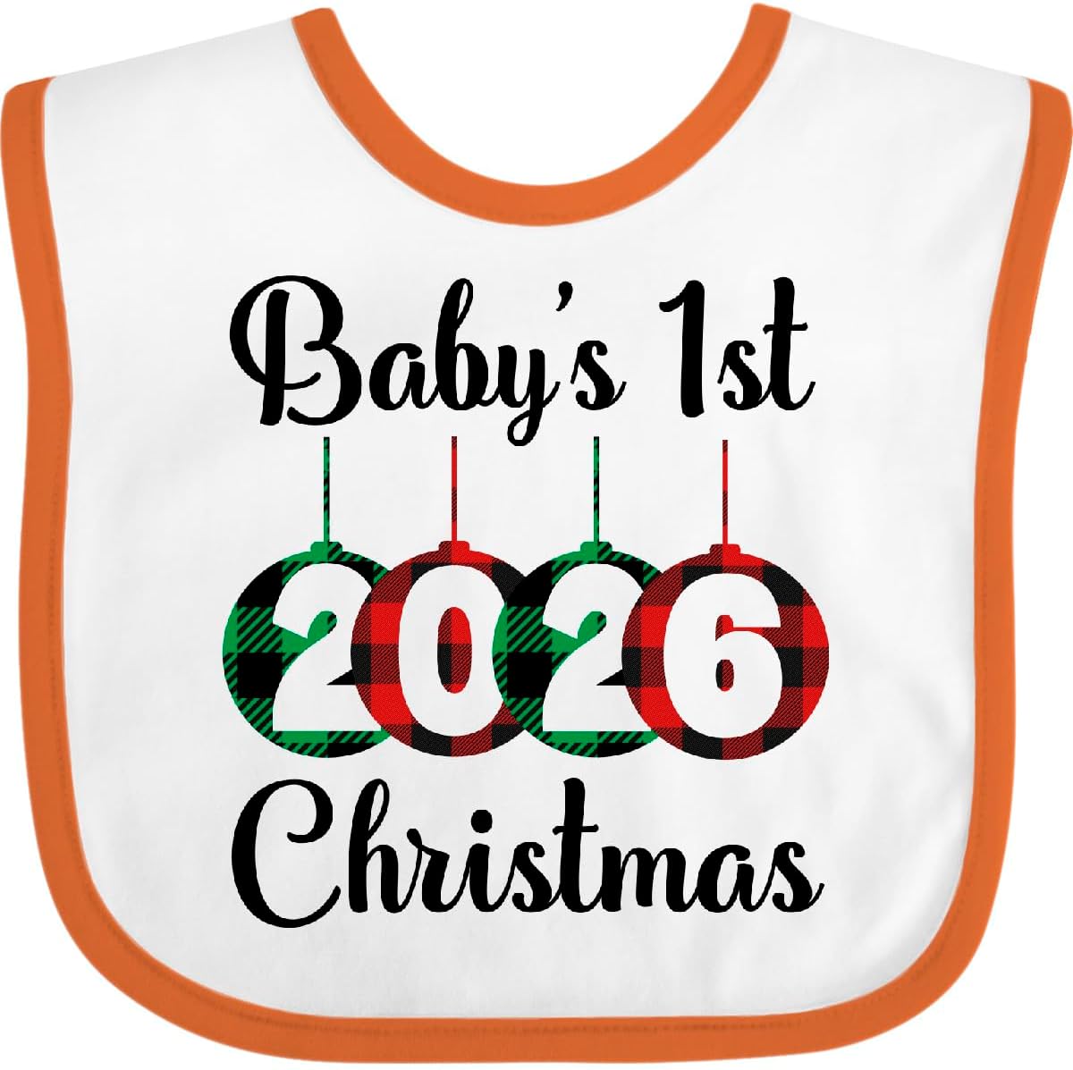 inktastic Babys 1st Christmas 2026 Baby Bib