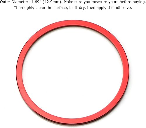 Miniatura 7 de iJDMTOY (1) Reloj de aluminio rojo para tablero de instrumentos de decoración envolvente compatible con Mercedes W205 Clase C W213 Clase E X205