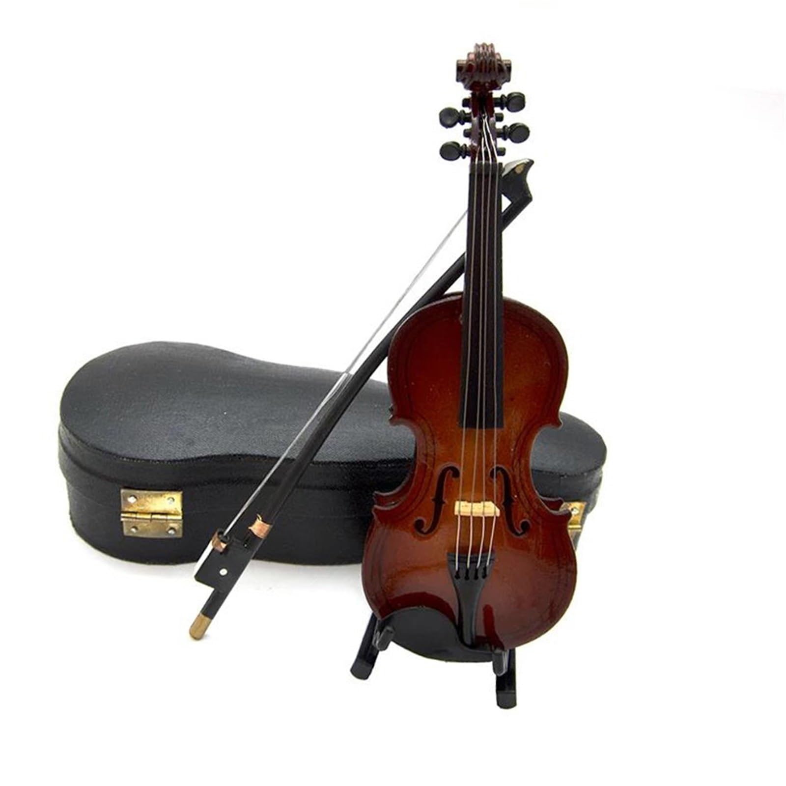 Ozdoby na instrumenty muzyczne Drewniany miniaturowy model skrzypiec z futerałem ozdoby instrumentów muzycznych(16cm)