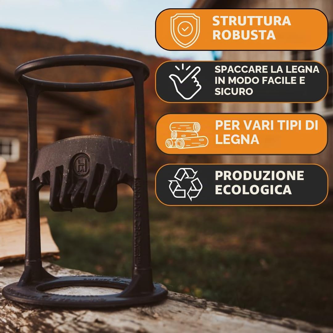 Kindling Cracker Original Spaccalegna Robusto Spacca Legna per Legna da Ardere in Ghisa Riciclata Compatto e Sicuro. Spaccalegna Manuale Per Legna Da Ardere Per Camino, Stufa, Forno & Camper