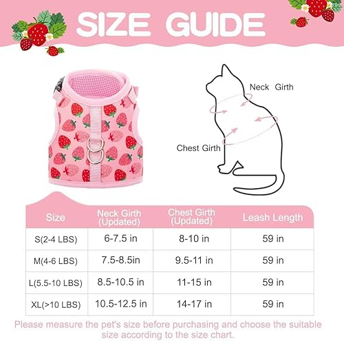 Miniatura 2 de BINGPET Arnés para gatos con correa a prueba de escape arnés de malla de moda para gatos y perros, ajustable para gatitos, cachorros, animales