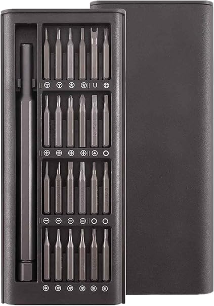 Zaptec 24 in 1 Magnetic Screwdriver Set with Magnetic Sliding Case for All Kinds of Phones Laptops Watches Glasses Cameras (Black)