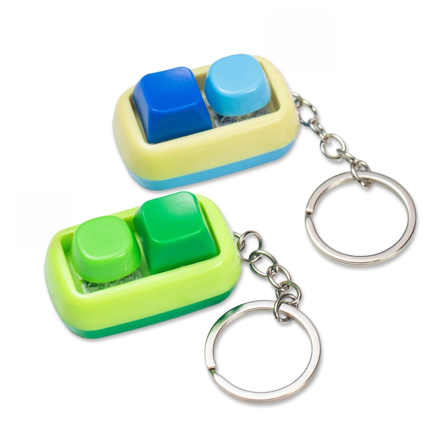 Keyboard Fidget Toys Adults - 2PCS Fidget Clicker Fidgets Keychain Cound Fidget Toy Stress Relief Gifts for Office School Home Christmas Classroom