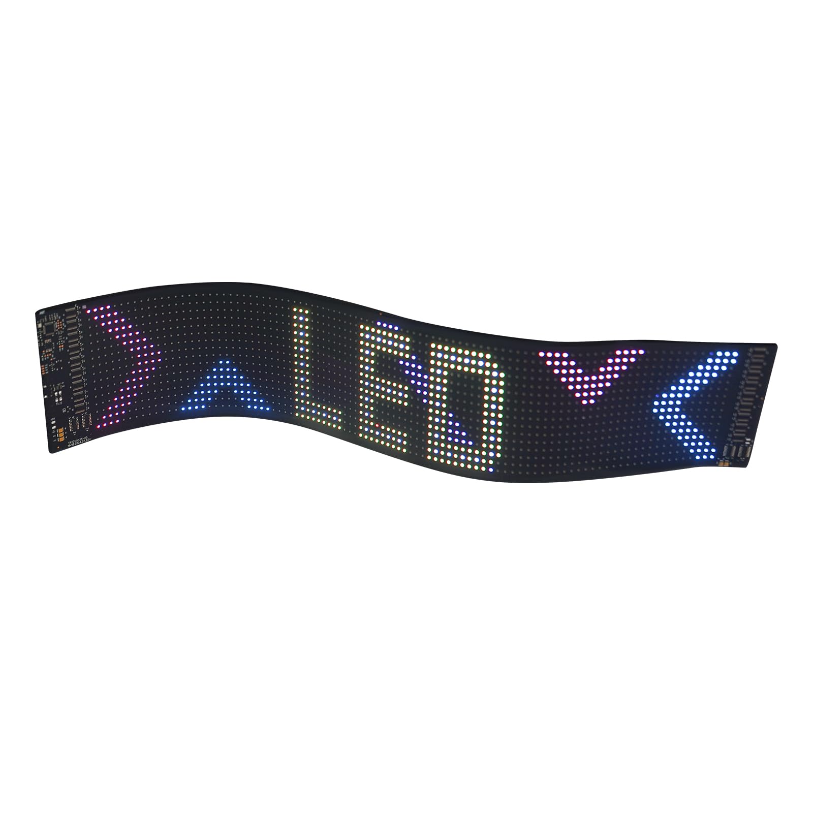 Tablero de indicadores LED 59,5 x 12 cm flexible LED con protección IP65, control de aplicación y mando a distancia, placa de nombre programable 0,22 kg, cartel portátil para coche, tienda y bar
