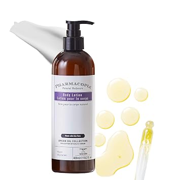 Pharmacopia Hotel Argan Oil Body Lotion - Vegan Moisturizer for Dry Skin, Lotion with Melon and Green Tea Essence - Natural, Organic and Cruelty-Free Skin Care, 16.2 oz