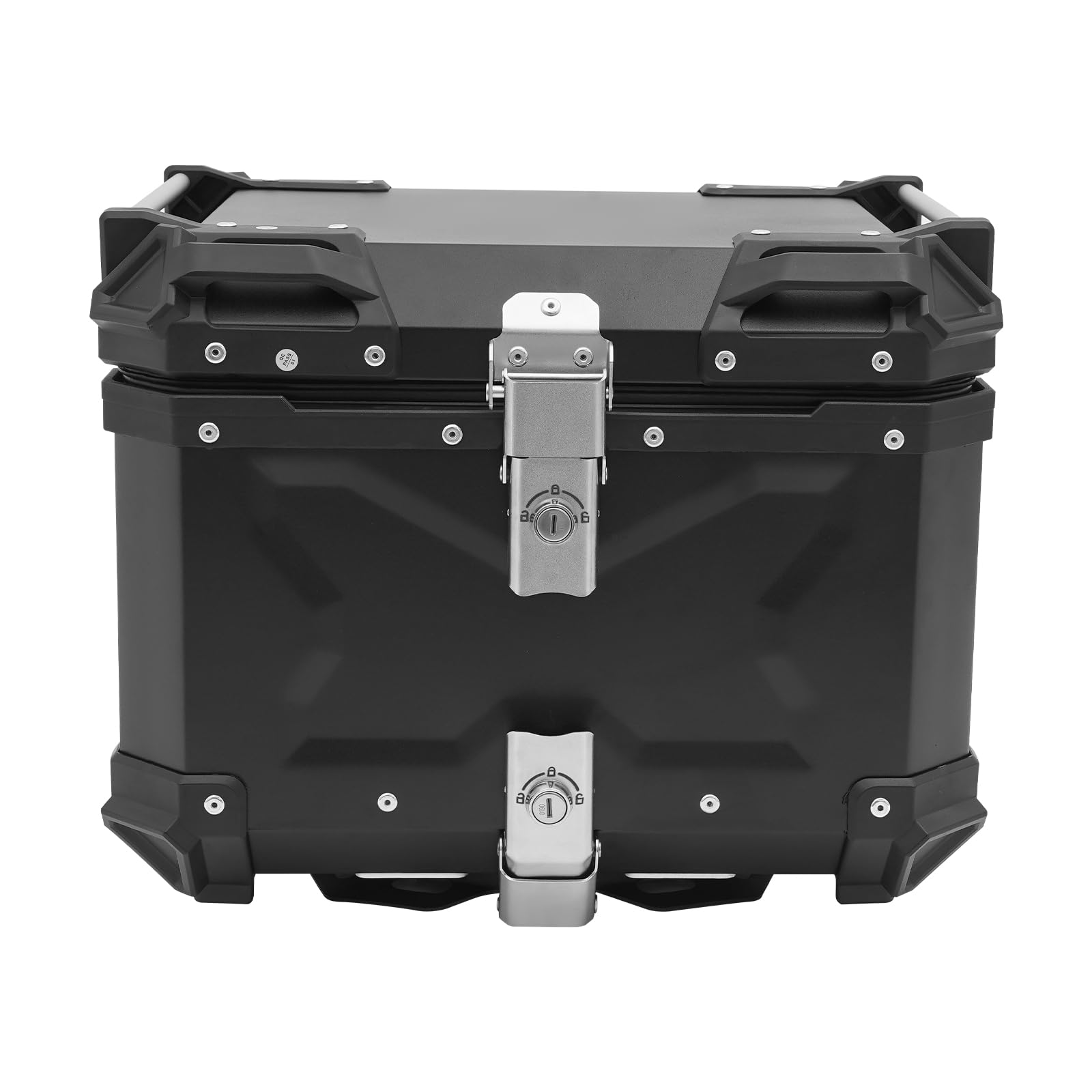 Caja de techo trasera para motocicleta de 45 litros, caja de techo de aleación de aluminio, caja de techo multiusos negra para vehículos, adecuada para montar en la parte trasera de motocicletas