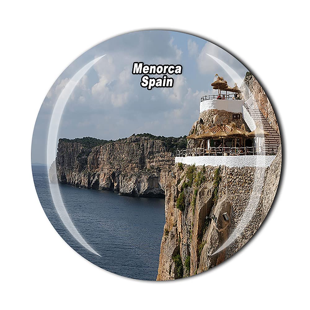 Spain 3D Menorca Refrigerator Fridge Magnet Crystal Glass Magnet Tourist Travel Souvenir Collection Gift Magnetic Sticker Home Kitchen Decoration