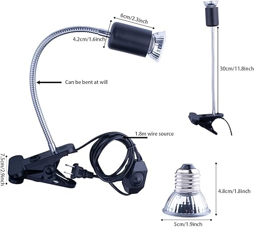 Miniatura 2 de Lámpara de calor para reptiles, bombilla UVB, lámpara de reptil UVB, luz de reptil UVA UVB, lámpara de calefacción de tortuga acuática, soporte de