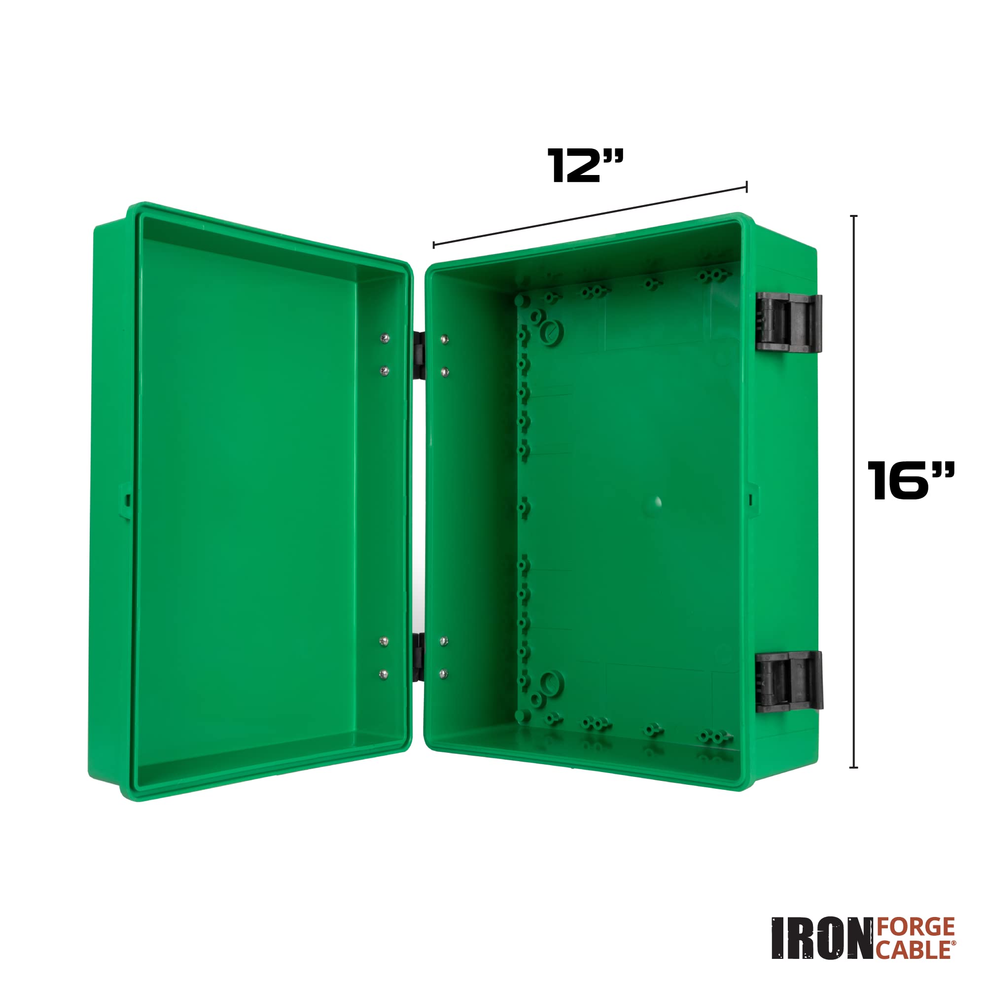 Iron Forge Cable 16x12 in Outdoor Junction Box - Green, Waterproof