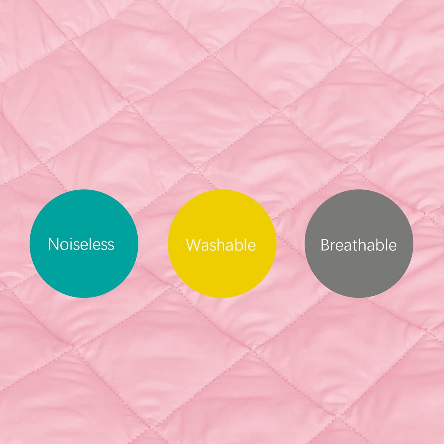 2 Pack Quilted Sheet for Regalo My Cot Portable Toddler Bed, Joovy Travel Cot (Sheet Only, Bed not Included), Soft Padded Cover, Pink & Grey