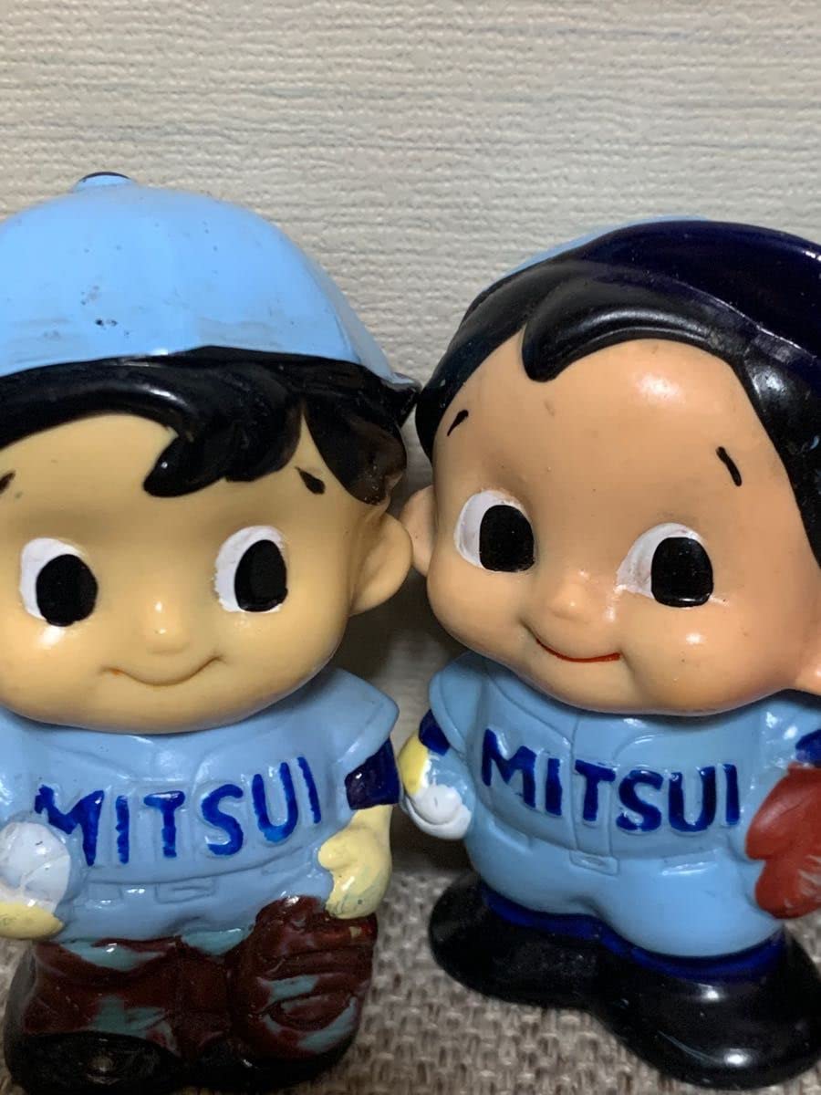 Amazon.co.jp: 貯金箱 野球 三井銀行 野球レトロ ソフビフィギュア 3点