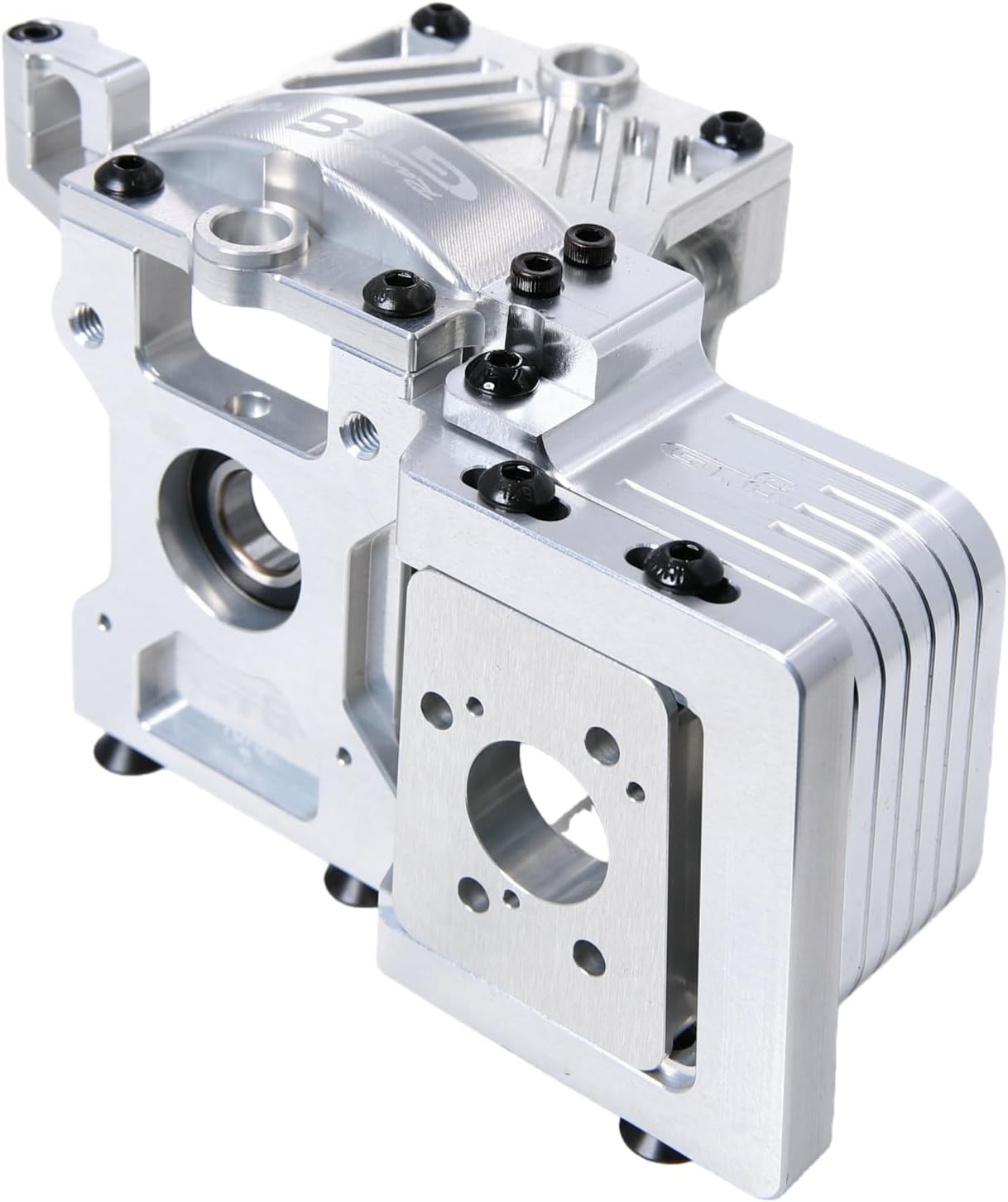 GTBRacing CNC Aluminum 7075 T6 Motor Center Diff Mount/Gear Cover Top Plate for 1/5 RC Car Losi DBXL-E V1.0 2.0 Upgrade Part (Center Diff Mount with Cover Silver)