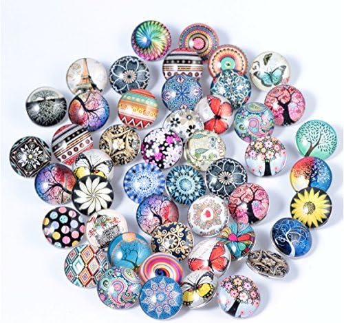 50PCs Mixed Glass Snaps Buttons 18mm - Interchangeable snaps Jewelry